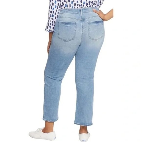 NWT NYDJ Marilyn Straight Ankle Easley Light Faded Wash Plus Size 18W - Picture 3 of 13